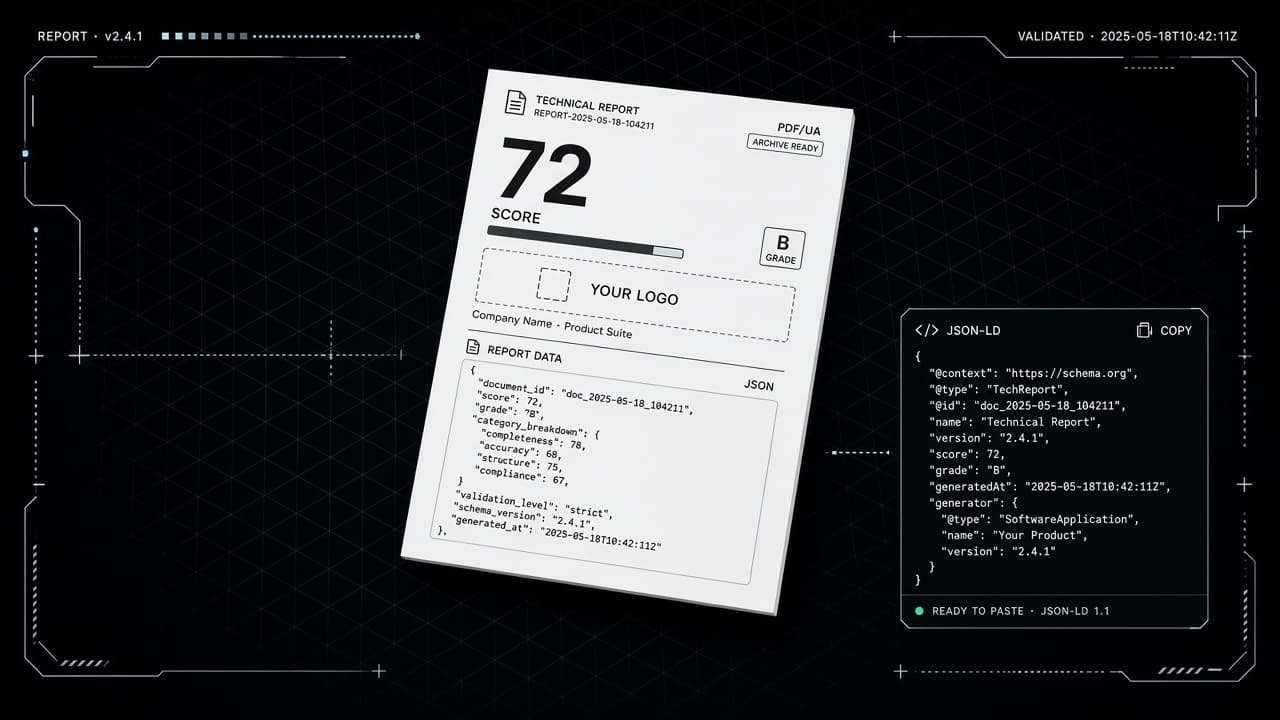 SchemaPaste mini-score and client report preview